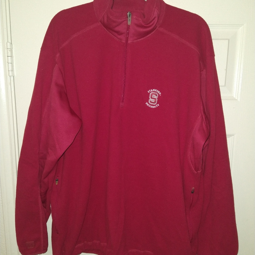 Antigua Stanford University Quarter Zip Long Sleeve Pullover Men's sz Large.